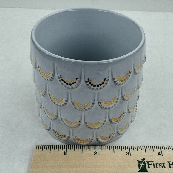 Starbucks 2016 Anniversary Coffee Mug Gray Gold Mermaid Scales Scallops 10 Fl Oz - Picture 9 of 9